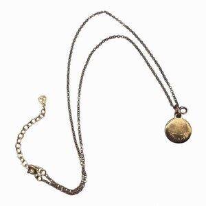 Nadri Courage Token Crystal Pendant Sterling Silver Gold Toned Necklace